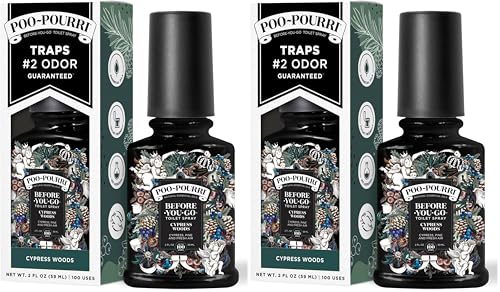 Poo-Pourri Before-You-Go Toilet Spray, Cypress Woods, 2 Fl Oz (2 Pack)