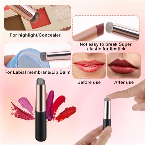 Lusofie 3PCS Silicone Ombre Nail Brushes for Gradient Nail Art and Chrome Powder