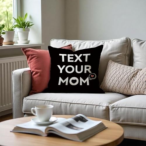 Fuasei Call Your Mom Flannel Pillow Cover - Style 2, 18x18 Decorative Gift