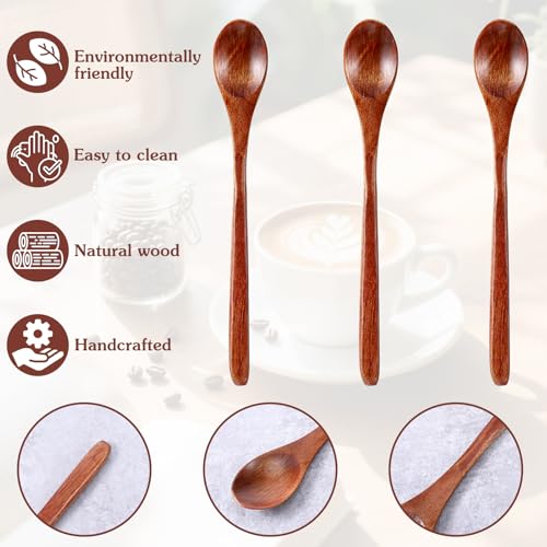 2 Pack 7.6-Inch Wooden Spoons for Honey & Coffee - Padauk