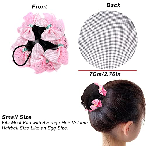 3Pcs Girls Floral Hair Net Bun Covers Small Snood for Dance and Skating