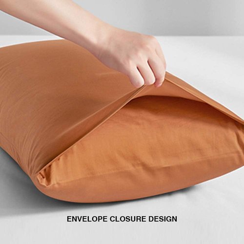 FLXXIE Pillow Cases - Soft Microfiber Standard Size Pillow Covers | Wrinkle & Stain Resistant, Tan, 2-Piece Set (20x26)
