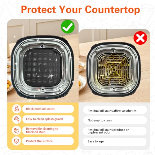 2-Pack Silicone Splatter Screen for Ninja Air Fryer - Upgraded Vents