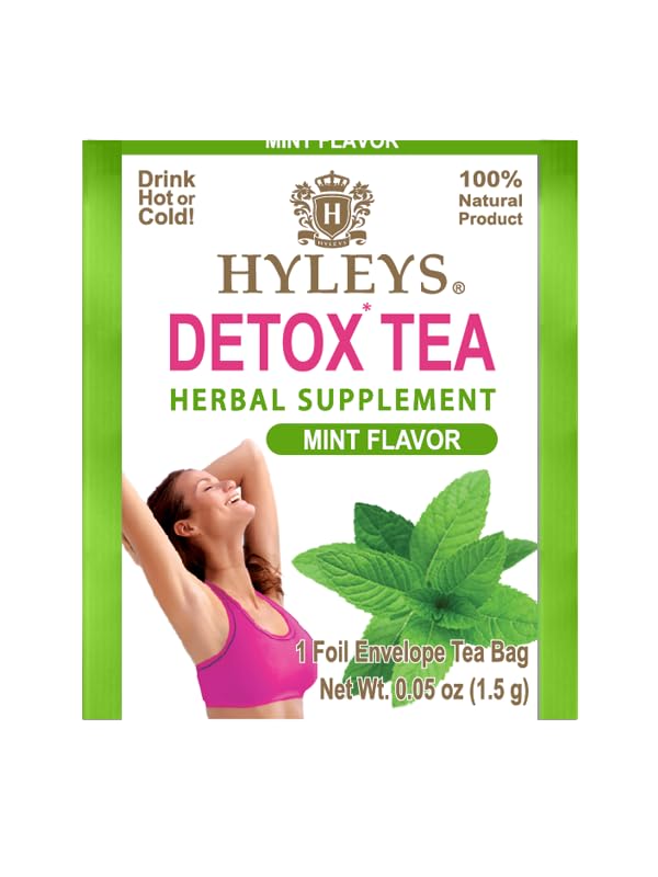 Hyleys Detox Tea - Green Tea with Mint, Ginger & Fennel - 25 Bags