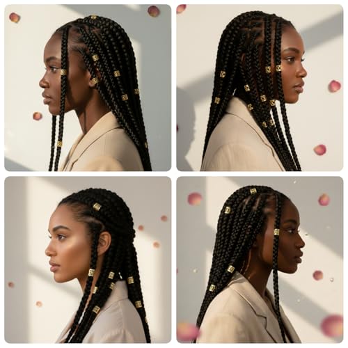 Glamer Gold Hair Jewelry for Braids & Dreadlocks - 120 Pcs Cuffs and Rings