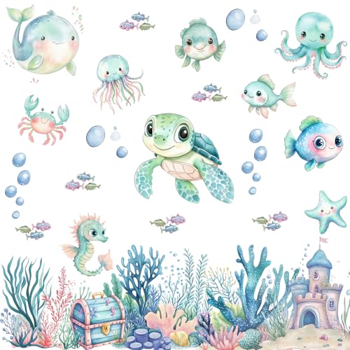 25 PCS Sea Creature Anti-Slip Stickers for Bathtub & Shower Safety