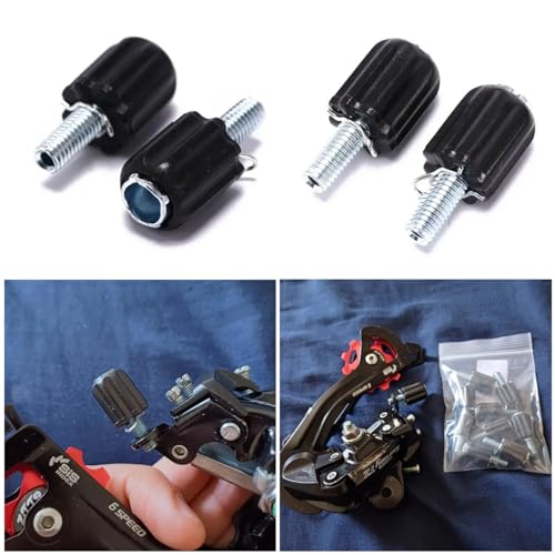 6 Pack Rear Derailleur Barrel Adjuster Replacement Shift Cable Downtube Index M5 Adjusting End Screw for Bike Rear Derailleur Down Tube Housing Stop Gear Shifter
