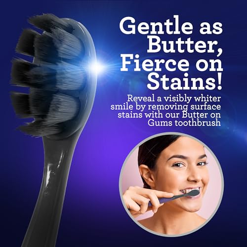 GuruNanda Butter on Gums Charcoal Toothbrush - 6 Pack Extra Soft