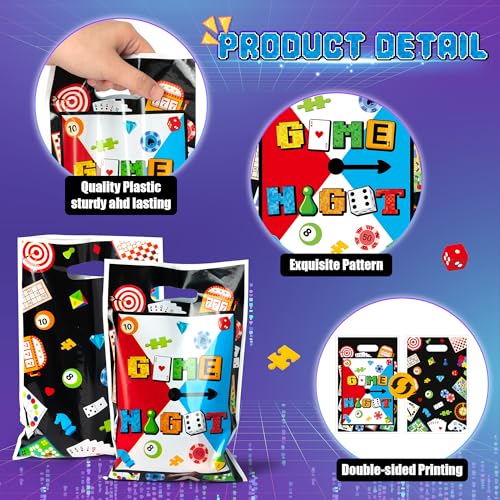 G1ngtar 50Pcs Game Night Party Favor Bags - Waterproof Plastic