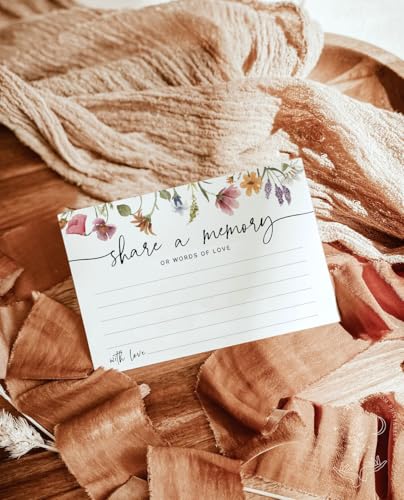 Share a Memory Cards - 50 Pack, 4x6 Wildflower Keepsake Cards for Events