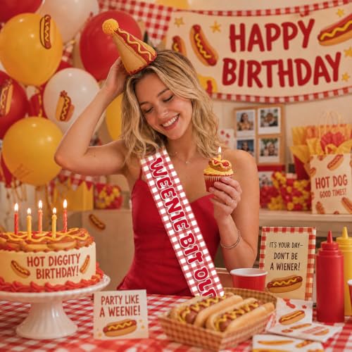 Hot Dog Birthday Sash - Fun BBQ Party Decoration