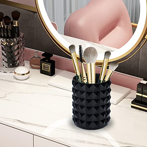 Funtygy Black Acrylic Makeup Brush Holder - Modern Vanity Organizer