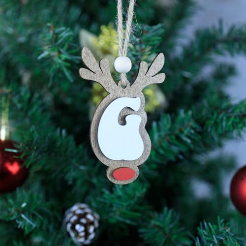 26 Reindeer Name Ornaments - Festive Christmas Tree Decorations