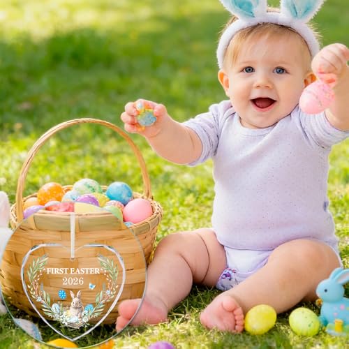HOWAF My First Easter Ornament for Baby Boy - Acrylic Keepsake with Gift Box