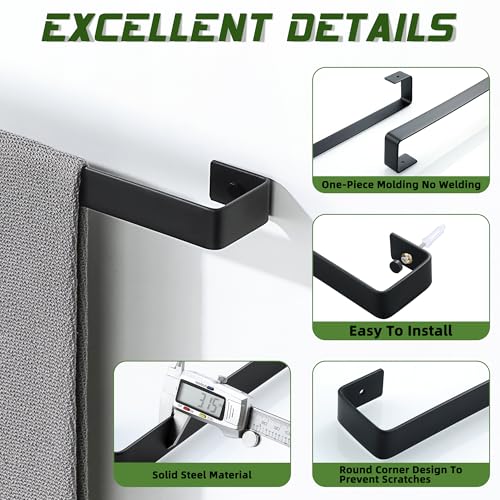 8-Inch Black SUS304 Stainless Steel Towel Bar for Bathroom
