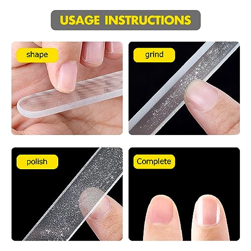 Kootinn 5-Pack Nano Glass Nail Shiner and Crystal File Buffer Kit
