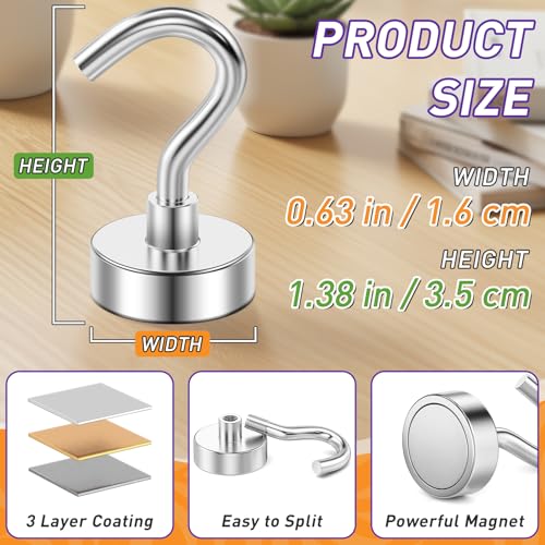 Heavy Duty 12 Pack Magnetic Hooks for Cruise & Kitchen Use