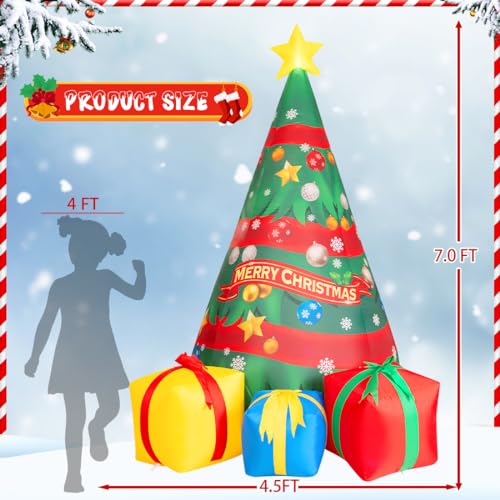 7FT Christmas Inflatable Tree with Gift Boxes Outdoor Decorations