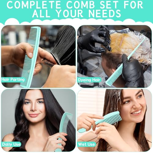START MAKERS 5-Piece Hair Comb Set for Styling and Detangling - Green