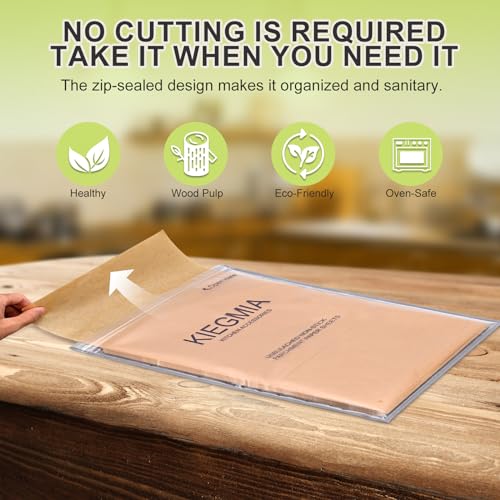 KIEGMIA 120 PCS Unbleached Parchment Paper Sheets - 9x13 Inch Non-Stick Baking Paper