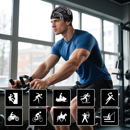 10 Pcs Cooling Skull Caps for Men Cap Welding Helmet Liner Sweat Wicking Head Wrap Bicycle Beanie Cycling Running Hat