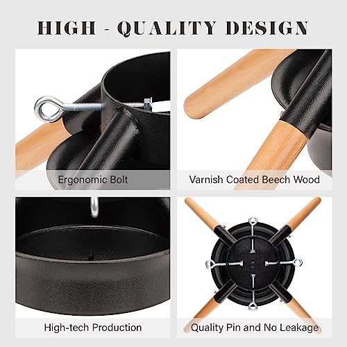 Christmas Tree Stand for Real Trees Up to 10ft, Black Metal with 4.9 Inch Diameter