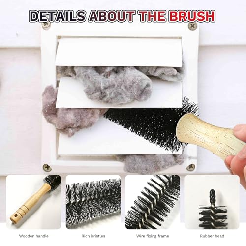 Dryer Vent Cleaner Kit with Flexible Brush & Vacuum Hose for Lint Removal