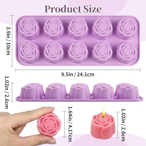 Rose Silicone Candy Mold - 20 Cavity Chocolate Molds (2 Pack)