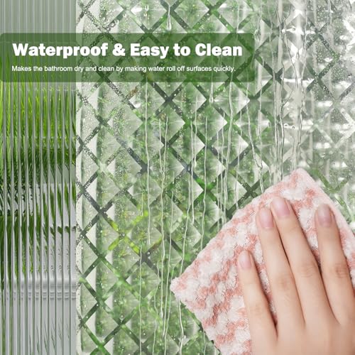 UFRIDAY 75-inch Clear Shower Curtain Liner, 3D Water Cube Waterproof PEVA