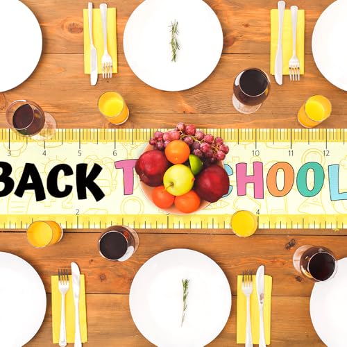 Back to School Ruler Table Runner (13x72 Inch) - Classroom Party Decor