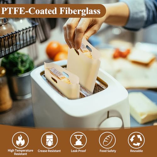 PEASUG Reusable Toaster Bags - 10 Pack Assorted Sizes for Non-Stick Cooking