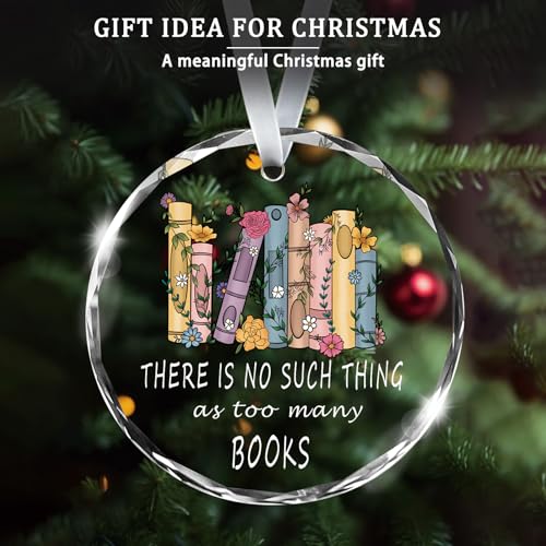 Stained Glass Christmas Ornament for Book Lovers - 7.6cm
