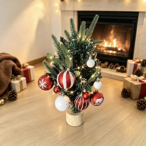Christmas Shatterproof Ornament Balls - Red & White, 6cm & 3cm, Holiday Decorations