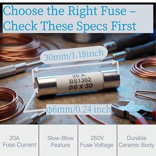 20A Microwave Fuse 5-Pack, Slow-Blow Ceramic Replacement