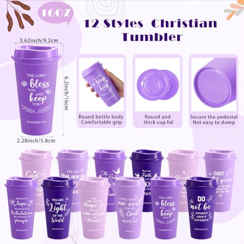 12-Piece Christian Scripture Gift Set with Coffee Cups, Notebooks, Pens & Keychains - Purple Gradient