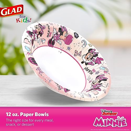 Glad for Kids Disney Minnie Mouse Paper Bowls, 12 Oz, 40 Count