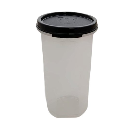 Tupperware Circular 650 ml Black Swim Round Tin Box Dry Storage Decorative Baking Magic Cans for Coffee Pads
