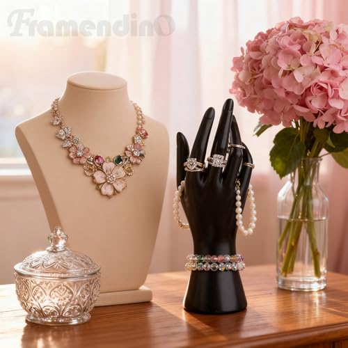 Framendino Black Mannequin Hand Jewelry Display Stand for Rings & Bracelets