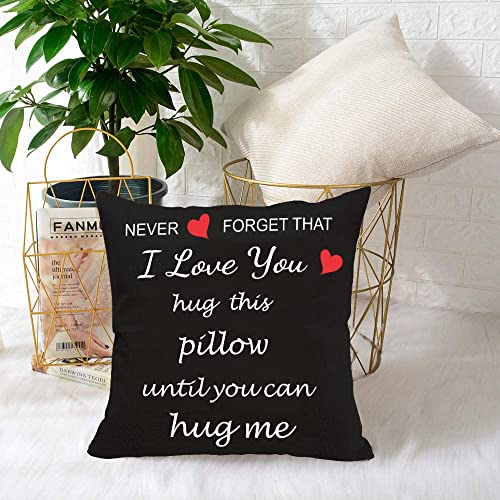 Anrkets Black Two-Sided Printing Pillow Cover - I Love You Gift