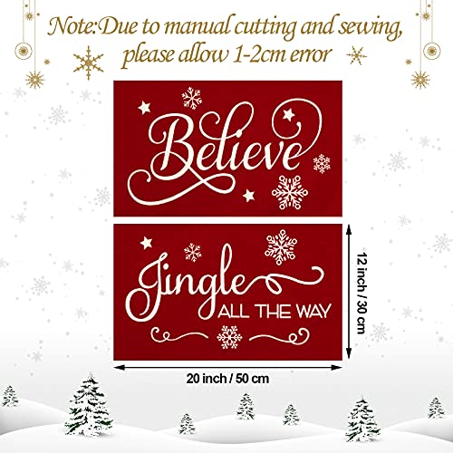 Tegeme 2-Piece Christmas Throw Pillow Covers, 12x20 Inch Linen Cushion Cases