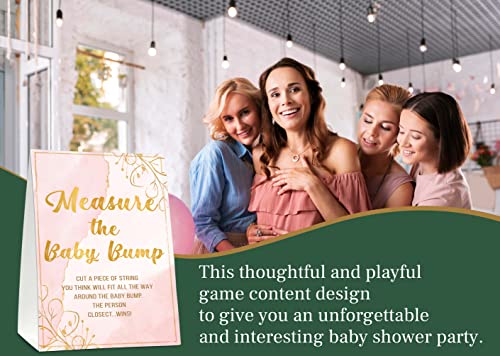 Baby Shower Game Set Measure the Baby Bump with Sign and 50 Cards