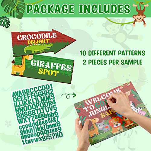20-Piece Jungle Safari Party Sign Set - Directional Decorations