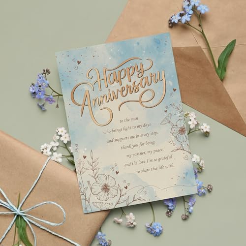 Tukora Husband Anniversary Card - Premium A5 Romantic Greeting Card