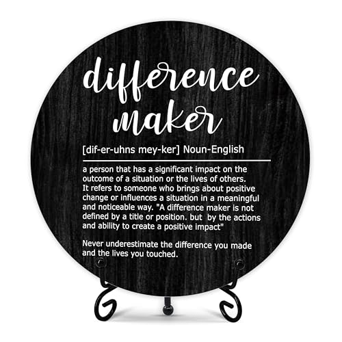 Difference Maker Wood Sign with Stand, Inspirational Office Decor