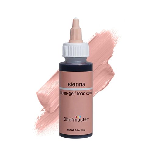 Chefmaster Sienna Liqua-Gel® Food Coloring - Vibrant, Professional-Grade Dye for Icing & Fondant | Fade-Resistant, Easy-to-Use | 2.3 oz