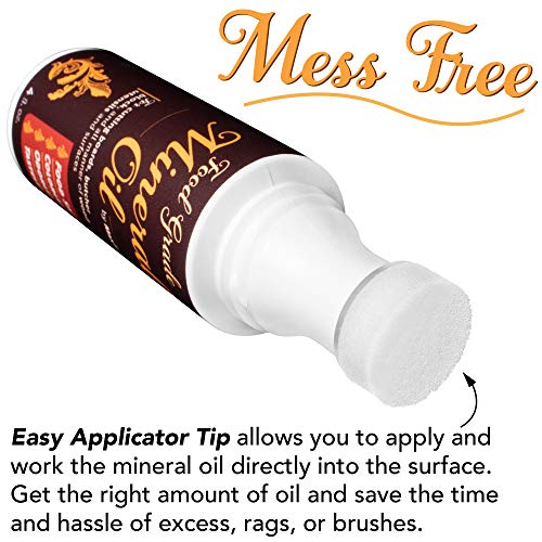MAXTITE 4oz Mineral Oil for Cutting Boards & Wood Care with Foam Applicator