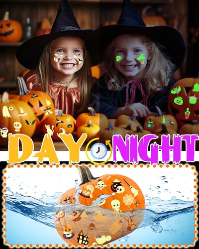 Glow in the Dark Halloween Temporary Tattoos for Kids Party Favors