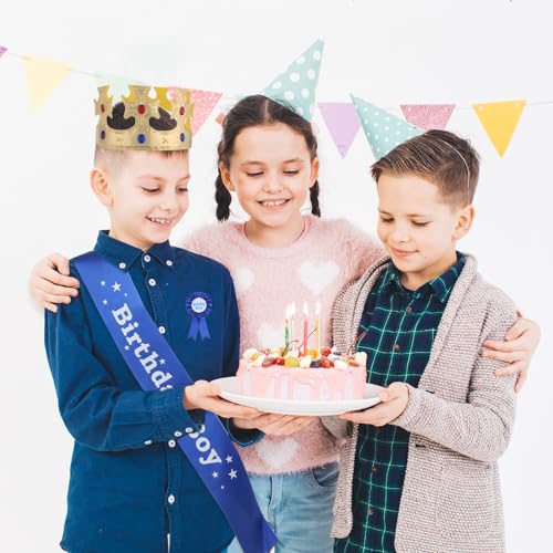 Birthday Crown Party Set with Sash and Pin for Celebrations