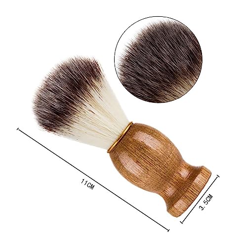Mens Shaving Brush with Wood Handle and Nylon Bristles Wet Shave Tool
