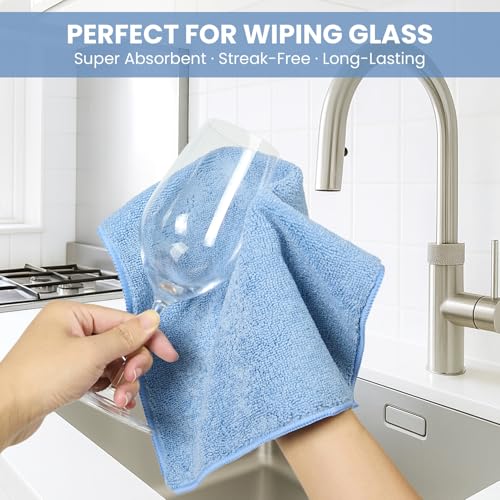 SIFANGKE Microfiber Cleaning Cloths, 12 Pack Assorted Colors, 11.8" x 11.8"